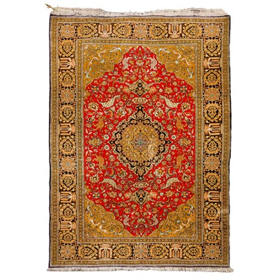 Lot 88 - A fine silk Qum rug, central Persia