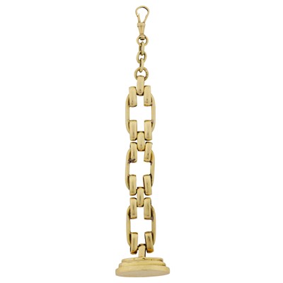 Lot 243 - A fancy-link fob chain
