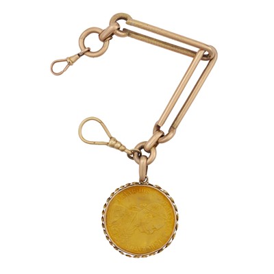 Lot 247 - A ducat fob chain