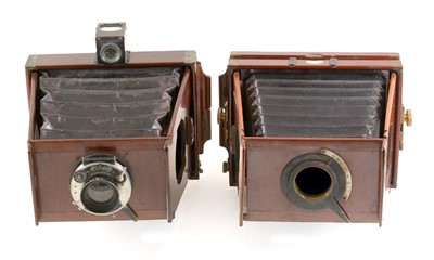 Lot 146 - Two Folding Shew Half Plate Eclipse Cameras.
