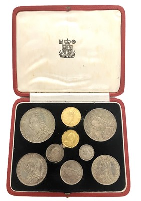 Lot 172 - GB Jubilee 1887 coin specimen set, to include half and full Sovereign