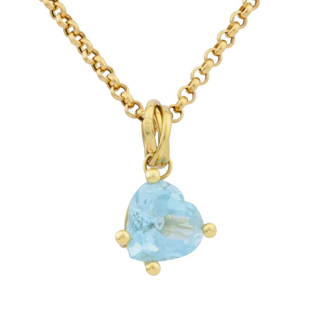 Lot 77 - A topaz heart pendant necklace