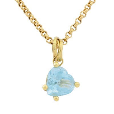 Lot 77 - A topaz heart pendant necklace
