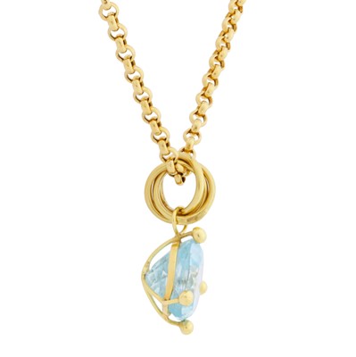 Lot 77 - A topaz heart pendant necklace