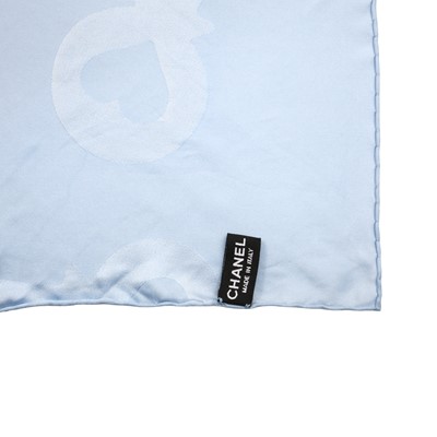 Lot 59 - Chanel Pale Blue CC Padlock Silk Scarf