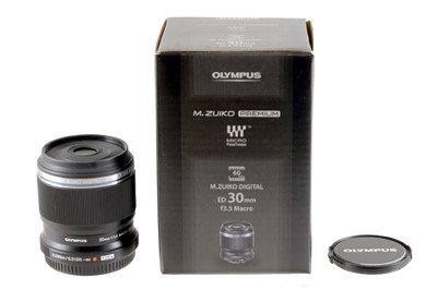 Lot 174 - Olympus M. Zuiko Digital 30mm Premium f3.5 ED Macro Lens.
