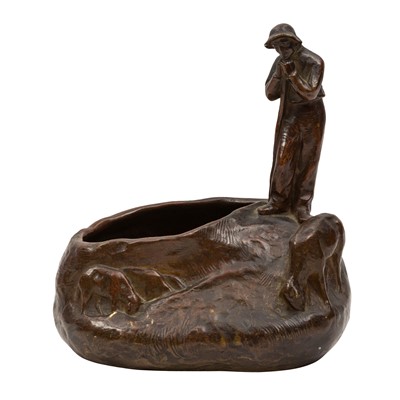 Lot 132 - Peter Tereszczuk (Austrian-Ukrainian, 1875-1963), Art Nouveau bronze figural jardiniere