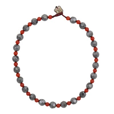 Lot 214 - Hamilton & Inches | A pyrite and chalcedony bead necklace