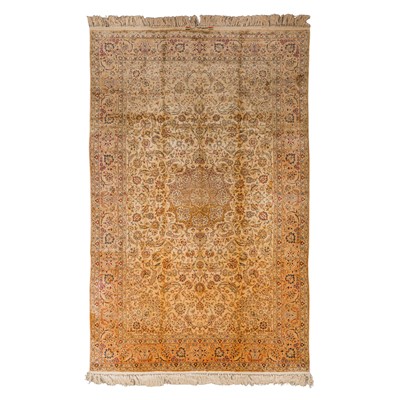Lot 92 - A very fine, signed silk Isfahan carpet, central Persia