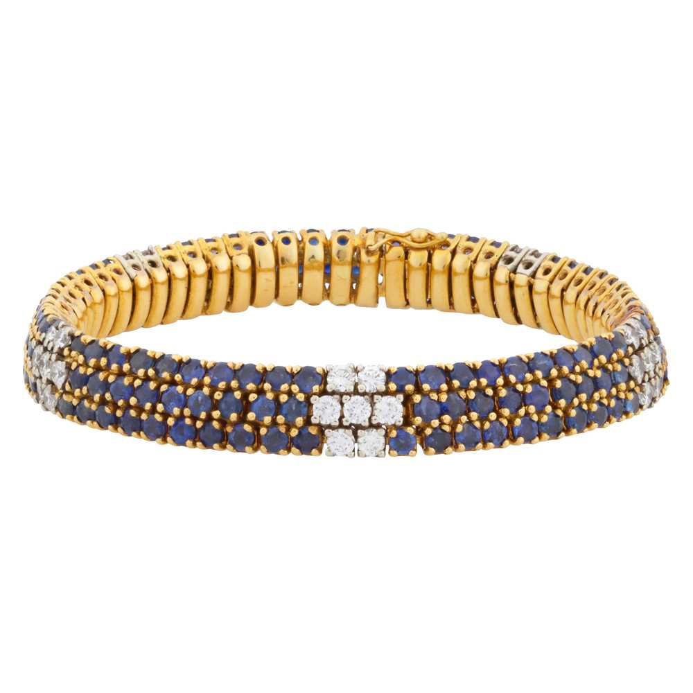 Lot 42 - A sapphire and diamond bracelet