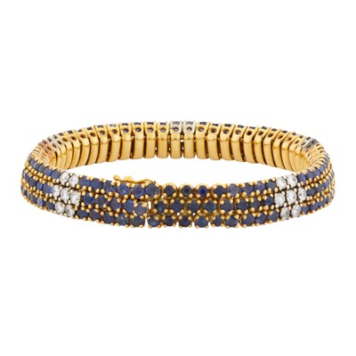 Lot 42 - A sapphire and diamond bracelet