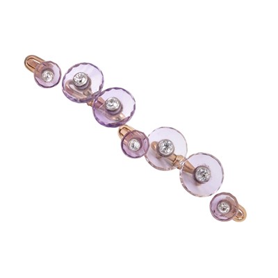 Lot 194 - An amethyst and diamond dress set