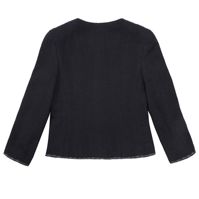 Lot 88 - Chanel Navy Wool Boucle CC Maxi Skirt Suit - Size 36