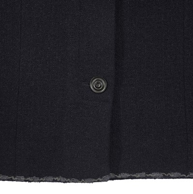 Lot 88 - Chanel Navy Wool Boucle CC Maxi Skirt Suit - Size 36