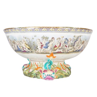 Lot 293 - A substantial Staffordshire punch bowl, possibly F & R Pratt, c1860