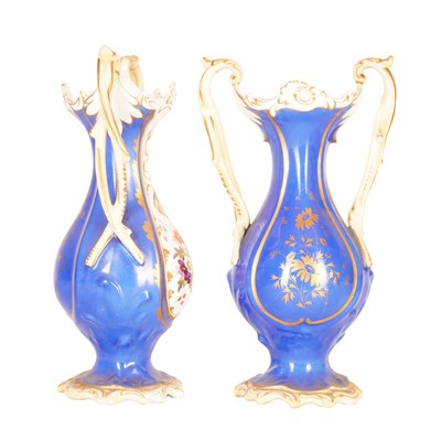 Lot 302 - A pair of early to mid 19th Century footed Coalport vases circa 1840