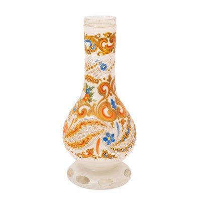 Lot 339 - A Bohemian enamelled and cut glass hookah base for the Islamic market