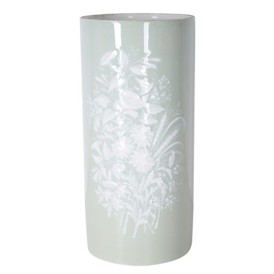 Lot 281 - A French cylindrical pâte-sur-pâte vase