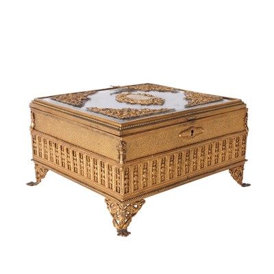 Lot 359 - A French Palais-Royal gilt-metal and glass casket