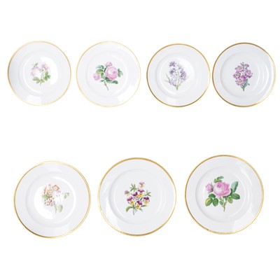 Lot 287 - A set of seven century Meissen botanical porcelain plates