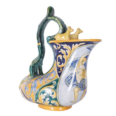 Lot 273 - A Deruta style maiolica ewer