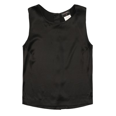 Lot 209 - Chanel Black Silk Shell Top - Size 42
