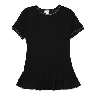 Lot 205 - Chanel Black CC Peplum T-shirt - Size 40