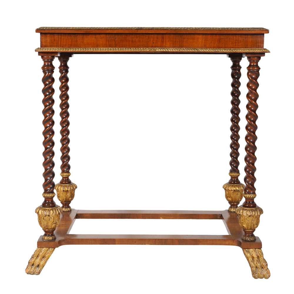 Lot 2 - A Regency rosewood and giltwood side table