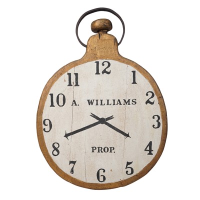 Lot 241 - A folk art watchmaker's trade sign