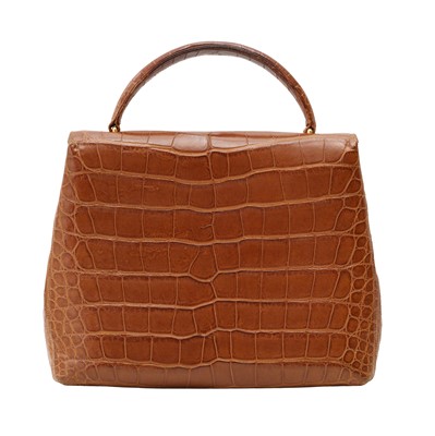 Lot 99 - λ Chanel Brown Matte Crocodile Kelly Flap Bag