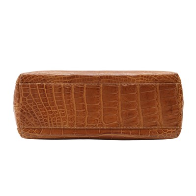 Lot 99 - λ Chanel Brown Matte Crocodile Kelly Flap Bag