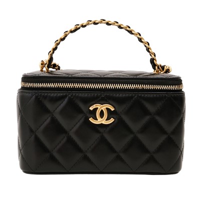 Lot 132 - Chanel Black Vanity Top Handle Bag
