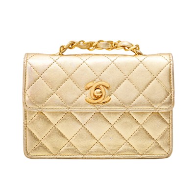 Lot 164 - Chanel Metallic Gold Mini Flap Bag