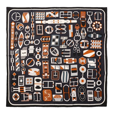Lot 175 - Hermès 'Carré en Boucles' Silk Scarf 90
