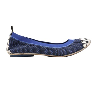 Lot 65 - Chanel Blue Tweed Stretch Ballet Flat - Size 39.5