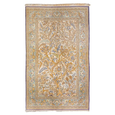 Lot 3 - A fine part silk Qum carpet, central Persia
