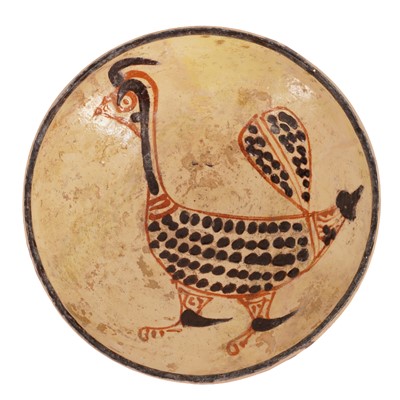 Lot 262 - A Persian Slip-Painted Pottery Bowl with Cockerel