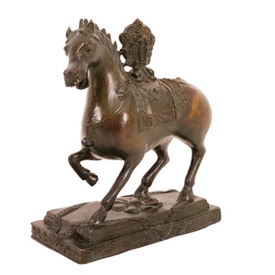 Lot 265 - A Burmese bronze equestrian figure of a Nat (Spirit)