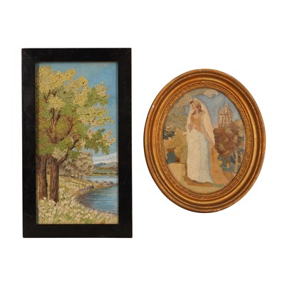 Lot 189 - Two George IV silkwork pictures, circa 1820