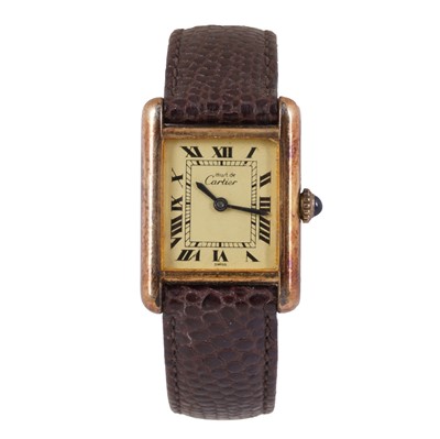 Lot 141 - Ladies' Must de Cartier 'Tank' Wristwatch