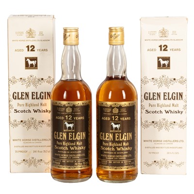 Lot 250 - Glen Elgin 12 year old, White Horse Distillers bottling - 2 bottles