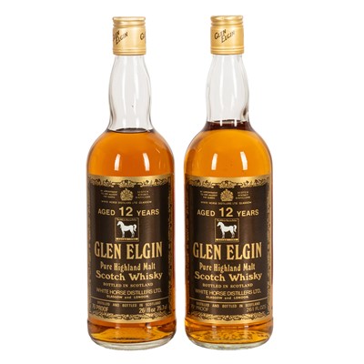 Lot 250 - Glen Elgin 12 year old, White Horse Distillers bottling - 2 bottles