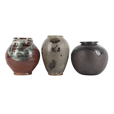 Lot 40 - A group of three Japanese stoneware jars, 20th/21st century