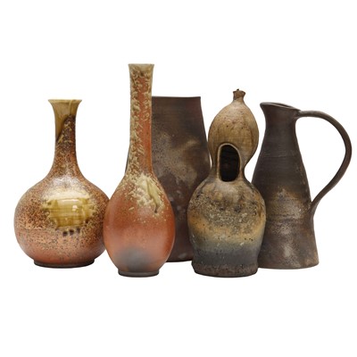 Lot 41 - A group of Japanese stoneware vases and jars, 20th/21st century