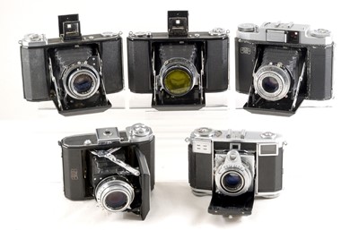 Lot 405 - Group of Zeiss Ikon 35mm & 120 Folding Cameras.