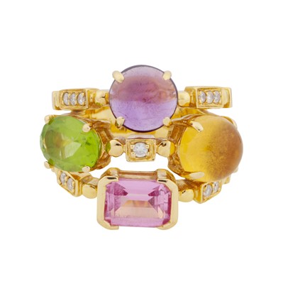 Lot 140 - A multi gem-set dress ring