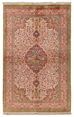 Lot 83 - An extremely fine silk Qum carpet, central Persia