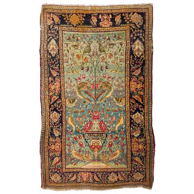 Lot 19 - An antique Tehran rug, north Persia