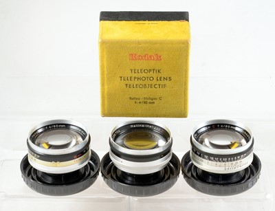 Lot 456 - Group of Three 80mm Lenses for Retina IIIC etc.