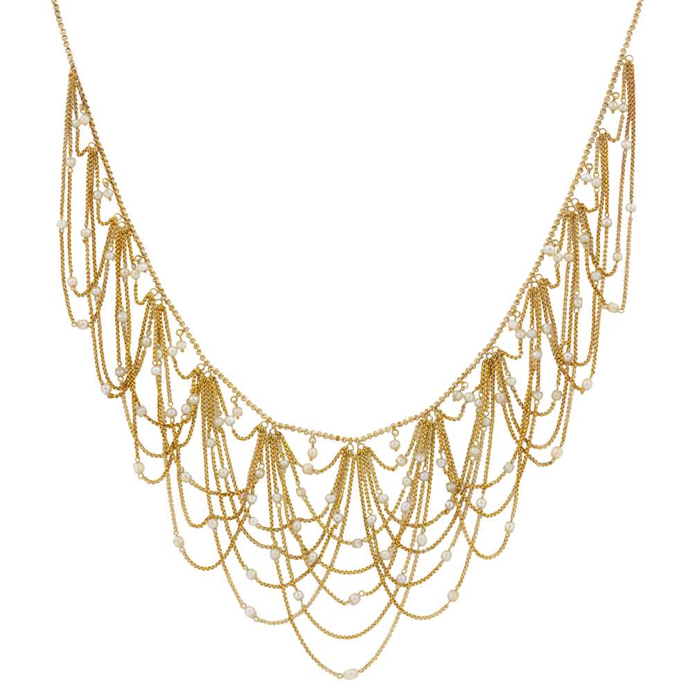 Lot 7 - A pearl draperie necklace